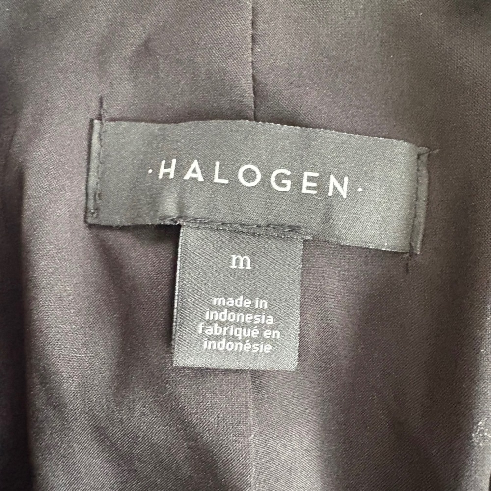 Halogen Women's Medium Black Double Breasted Velvet Blazer Single Button Career - Picture 4 of 8